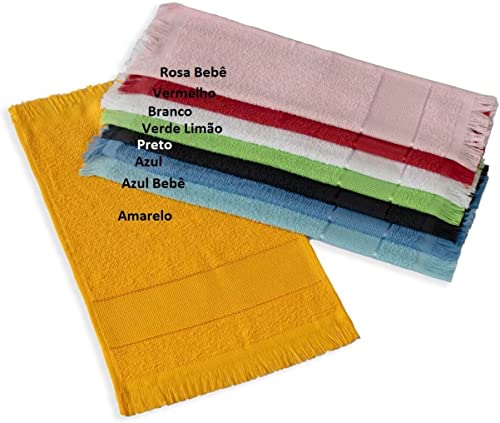 Kit 6 Toalhas Social Slim com Franja para Bordar Ponto Cruz 23x36cm - Central Toalhas (Variadas)