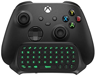 TiMOVO Green Backlight Keyboard for Xbox One, Xbox Series X/S,Wireless Chatpad Message KeyPad with Headset & Audio Jack,Mini Game Keyboard Fit Xbox One/One S/One Elite/2, 2.4G Receiver Included, Black