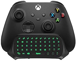TiMOVO Green Backlight Keyboard for Xbox One, Xbox Series X/S,Wireless Chatpad Message KeyPad with Headset & Audio Jack,Mini Game Keyboard Fit Xbox One/One S/One Elite/2, 2.4G Receiver Included, Black