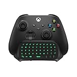 TiMOVO Green Backlight Keyboard for Xbox One, Xbox Series X/S,Wireless Chatpad Message KeyPad with Headset & Audio Jack,Mini Game Keyboard Fit Xbox One/One S/One Elite/2, 2.4G Receiver Included, Black