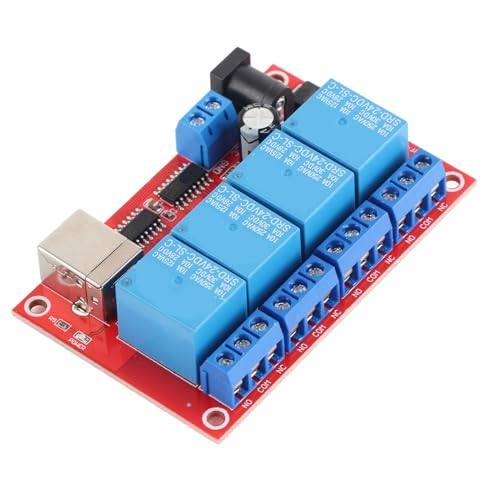 Module de relais à 4 canaux USB carte de commande PC DC 24V