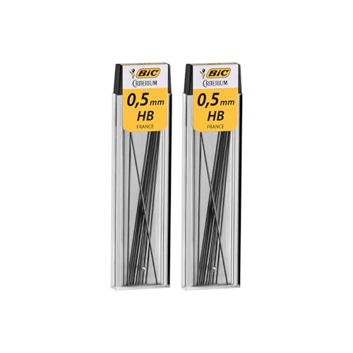 Grafite Minas BIC Espessura #HB 0,5mm, Tubo com 12 Grafites, Blister com 2 Tubos, 854807, Praticidad