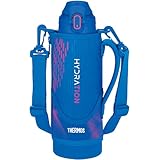 サーモス 水筒 真空断熱スポーツボトル 1L ブルーピンク 保冷専用 子供用 ポーチ付き 肩に優しいストラップ FJS-1000F BLP