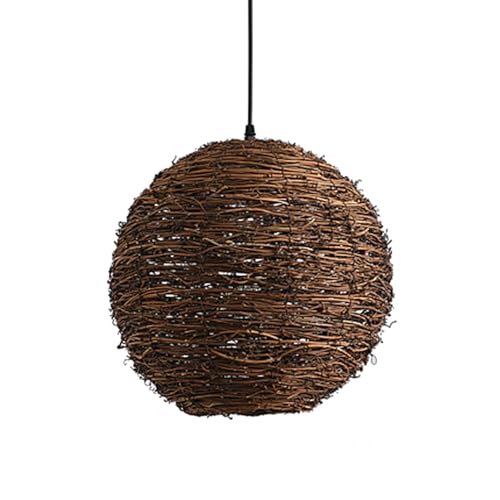HCIPJQY Geometric Vintage Industrial Lampshade Home Decor Ceiling Lighting American Retro Kitchen Pendant Lamp Middle Century Lantern Brown Chandelier for Farmhouse Living Room, Bedroom
