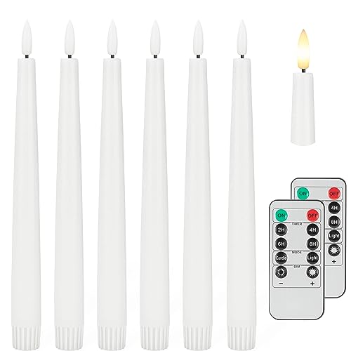 Flameless Taper Candles with 3D Wick, 9.6