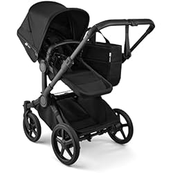 Bugaboo Donkey 6 Single-to-Double Convertible Stroller | Side-by-side design, newborn and toddler use, XL storage basket, one-hand steering, Heritage Black