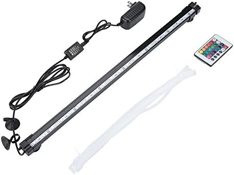 MUCH 21 LED Aquarium Bubble Lights 16 Colors Change Underwater Submersible Fish Tank Lamp IP68 Led Light Bar with RGB Remote Controller (21 LED)