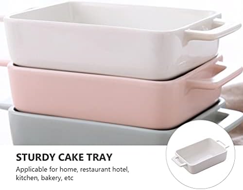 Yardwe Ceramics Baking Dish Rectangular Casserole Dish Set Lasagna Pans Casserole Pan Individual Bakeware for Dinner Kitchen Home White