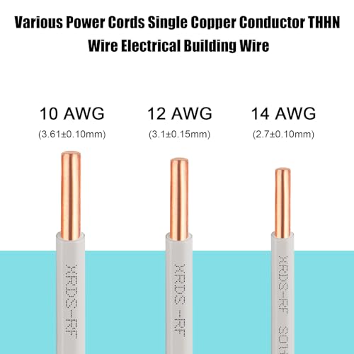 Image of 12AWG THHN Wire 50FT, Single Bare Copper Conductor with PVC and Nylon Insulation, 600V Rated, Heavy-Duty THHN Wire for Residential and Industrial Use (12 Gauge, 50 Feet)