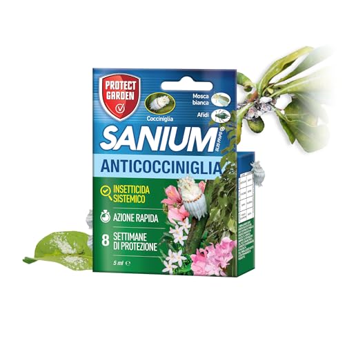 PROTECT GARDEN Sanium SL 25 Anticocciniglia PFnPO, Insetticida Sistemico Concentrato. Elimina Cocciniglia Sia Fasi larvali Che Adulte. Rapida Azione Abbattente. Fino a 8 Settimane di Protezione. 5ml