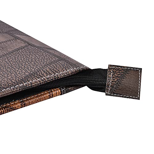 Secretden Faux Leather File Folders For Certificates, Business Presentation Folder Portfolio, Document Artwork Organizer Padfolio With 20 Clear Sleeves Size: B4 Color: Gray Brown #TOP6