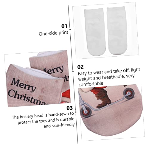 SHOWERORO 3 Pares De Meias De Impressão 3D De Natal Meias Impressas Meias De Natal Meias Tabi Meias