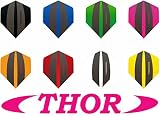 THOR-DARTS Exclusiv-Line: 120 Micron F3 Darts Flights HD-240 szare Dart Flys extra Long Thickness > 100 mic extra Strong (30 sztuk (10 zestaw), Mixed Colors)