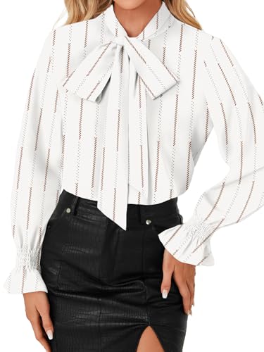 Image of LYANER Women's Bow Tie Neck Business Work Blouse