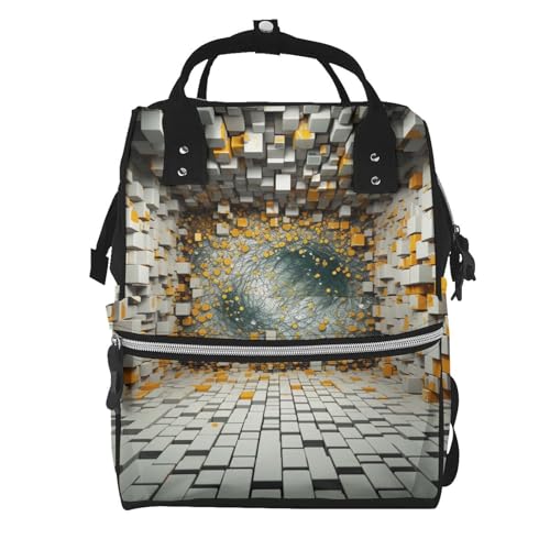 Sac à langer multifonction OUSIKA Noir avec motif créatif pour ordinateur portable