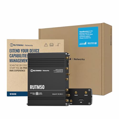 Image of Teltonika RUTM50 WiFi Router Dual SIM Card Slot - 5G Ultra High Speeds Up to 3.4 Gbps - Auto Failover with SA & NSA 5G Architecture Support - 4G Compatibility Wireless Router (TELRUTM50000000)