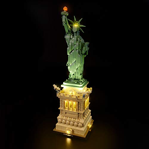 Image of BRIKSMAX Led Lighting Kit for Architecture Statue of Liberty- Compatible with Lego 21042 Building Blocks Model- Not Include The Lego Set