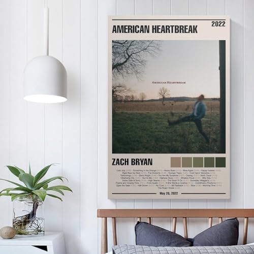 Poster sur toile Zach Bryan American Heartbreak 4 de 40x60 cm pour decoration murale
