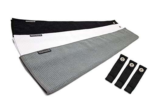 Clothlete Magnetic Greenside Microfiber Golf Towel, Towels & 3 Magnet Attachments - Pack of 3 (16 inch x 24 inch) - image 1