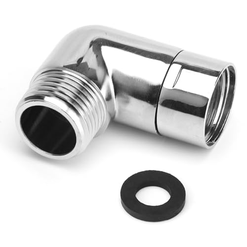 HENGBIRD Adaptateur de Douchette à Main 90 Degrés avec Joint D'étanchéité, 1/2 Pouce Adaptateur de Pomme de Douche à Effet Pluie, Coude en Cuivre pour...