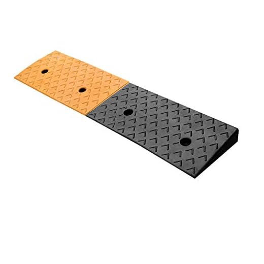 C-J-Xin Gummi Ramper, gul och svart Ramper med skruvhål, parkeringsplats Curb Ramps Roadside Ramper för släpvagnar, tunga fordon hund ramper (Color : Black+Yellow, Size : 100 * 25 * 6CM)