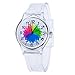 Get Fresh Clear Silicone Multicolore Arc-en-Cadran Montre-Bracelet À Quartz Montre Ronde Enfants Femmes Coloré Gelée Loisir Table