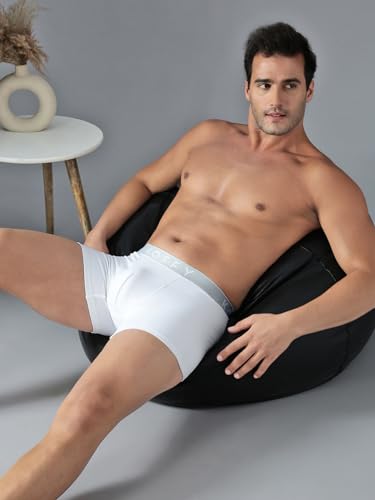 Image of KOFFY Men's Stretchable Cotton Lycra Long Trunk with C-Type Front Open | Wrinkle-Free | Ultra-Soft Elastic