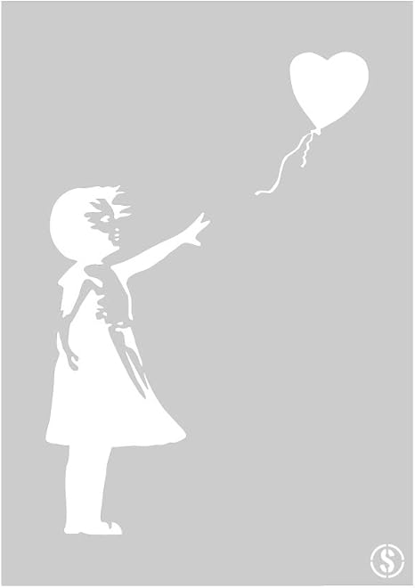 Banksy Ballonmädchen Schablone - A5 Schablone Für Kunst & Deko