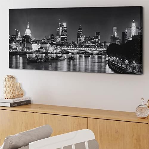Wallfillers River Thames London Skyline Canvas Art Pictures - 1430-120x50cm
