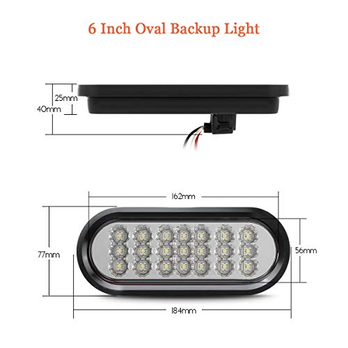 Npauto 2Pcs 6" Oval Trailer Backup Lights White 21 Led Trailer Reverse Fog Lights For Rv Truck Boat Trailer Waterproof [Grommet & Plug] #TOP1
