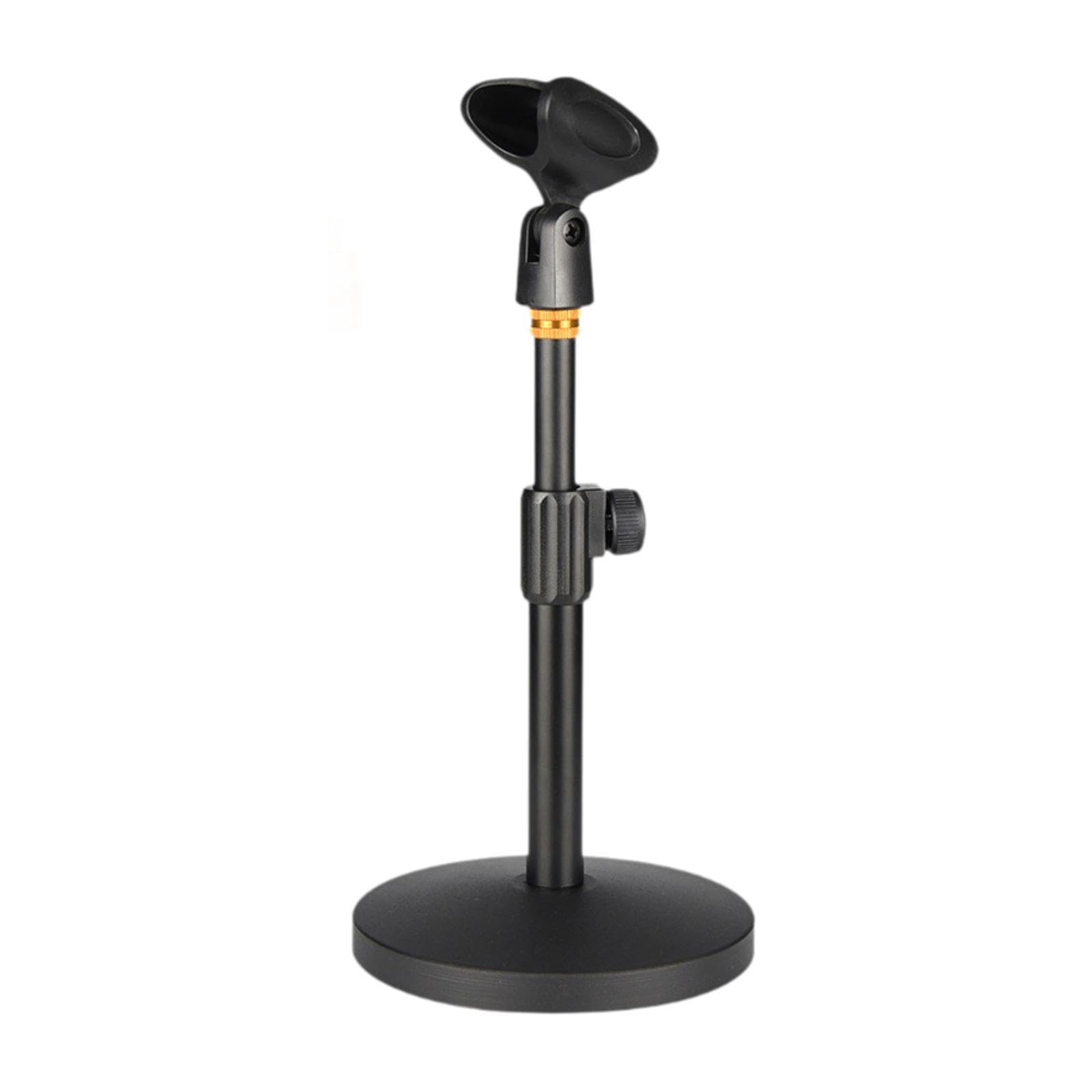 Supporto per microfono, accessorio pratico e robusto con base a disco, ideale per studio di registrazione, conferenze e riunioni, Nero