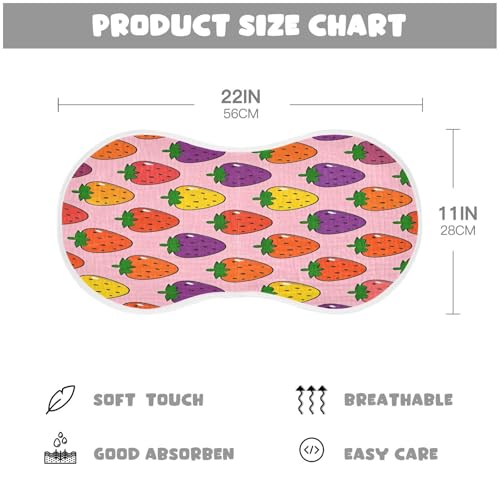 Strawberry Plant Burp Cloths Cotton Baby Washcloths,Large 22x11in Burping Cloth Absorbent and Soft for Newborn Baby Boys and Girls,4 Pack4