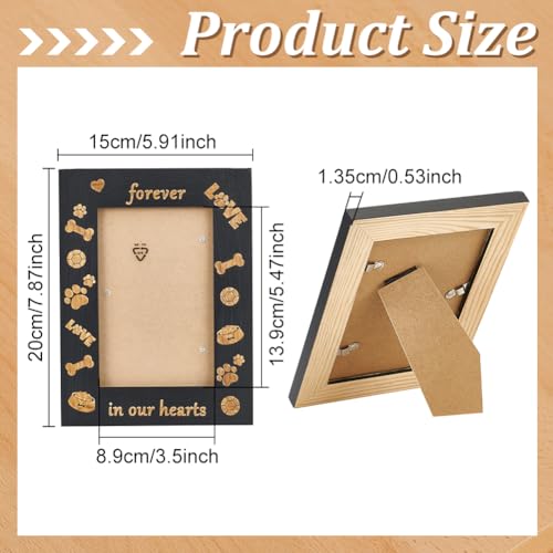 FINGERINSPIRE Bilderrahmen Zum Gedenken An Hunde 15x20cm Für Immer In Unseren Herzen Rahmen Zum Gedenken An Hunde Rechteckiger Bilderrahmen Aus Holz Mit Kunststoff Rahmen Für Verstorbene Hunde