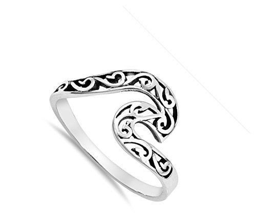 Sterling Silver Filigree Chevron Ring - Choose Your Color, .925 Silver, Durable & Elegant