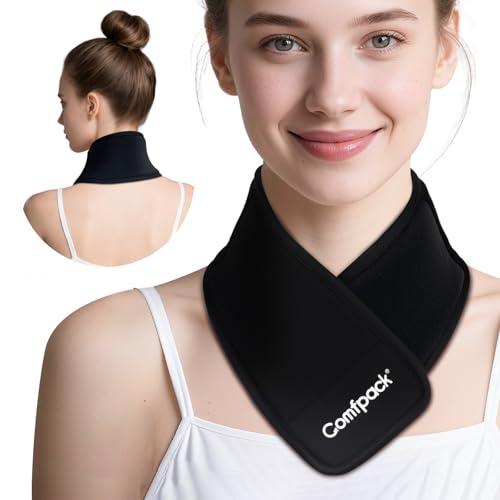 Comfpack Neck Ice Pack Wrap, Cervical Ice Pack, Flexible Gel Ice Pack for Neck, Hot & Cold Compress Ice Pack for Injuries, Sore Neck, Tonsillectomy, Thyroidectomy, Surgery Recovery, Office Pressure