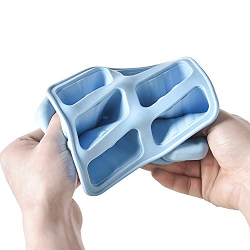 Popsicle Mould,Popsicle Maker Popsicle Molds 6 Pieces Silicone Ice Pop Molds BPA Free Popsicle Mold Reusable Easy Release Ice Pop Make (Blue) - Image 4