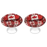 RLDOBOFE Confezione da 2 pomelli rotondi per cassetti con bandiera canadese, maniglie per credenze, porte, accessori per mobili da cucina e bagno