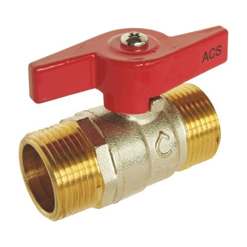 SOMATHERM for You Double Male Ball Valve 3/4 inch, Butterfly Handle, PN 16, Sealing by Double O-Rings, Brass Body CW617N - Image 2