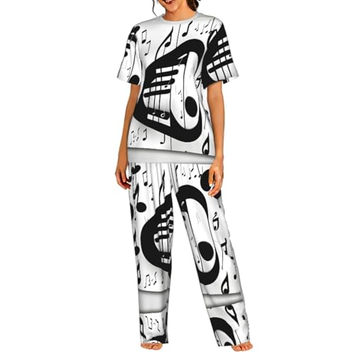 Pyjama note de musique ensemble doux et ample pour dormir et se détendre