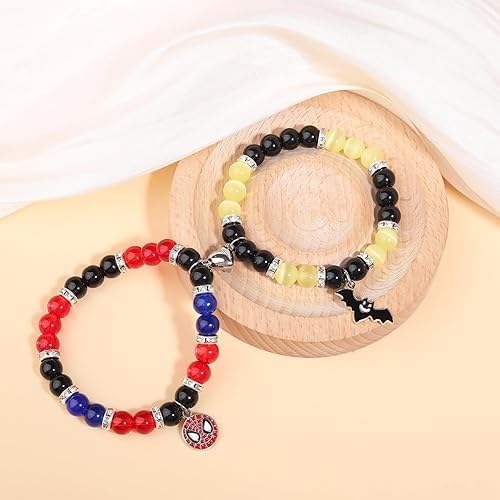 Image of Spiderman Kitty Magnetic Friendship Bracelets, Couple's Bracelets, Valentine's Day Gifts for BFF, BF, GF, Women, Men, Girls, Kids