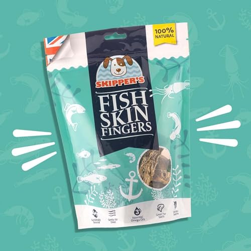 SKIPPER'S Fish Skin Jerky Fingers, Gently Air Dried, Good for Teeth & Digestion, Remove Plaque & Tartar - Image 3