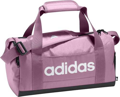 Image of adidas Unisex Essentials Linear Duffel Bag, True Pink /Black /White, XS