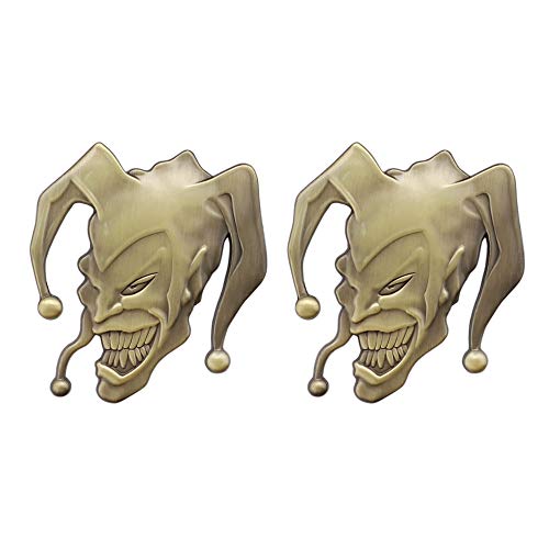 Emblema 3D Evil Joker de metal color bronce para guardabarros de coche pack de 2 unidades