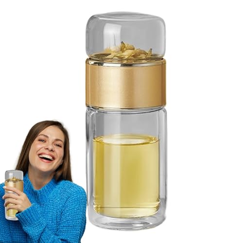 Brew Tea - Built-in Filter & Water Separation, Airtight Seal Lid, Smart Tea Infuser Bottle | Infused Tea Maker Suitable for Morning or on the Go
