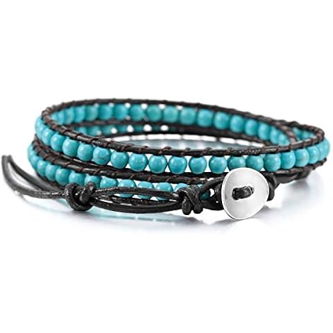 Caiyao Adjustable Leather-Wrapped Boho Bracelet Cover