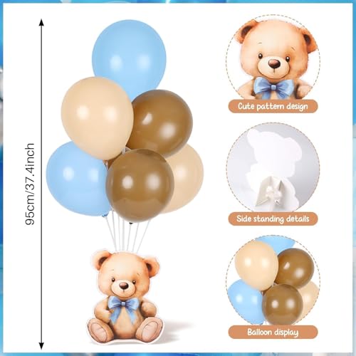 image for YLOLUL 12 Sets Bear Baby Shower Balloon Stand Kit for Table Boy Baby S