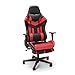ESSENTIALS ESS-6075FR-RED Steel Tube Frame Gaming Chair with Footrest Red
