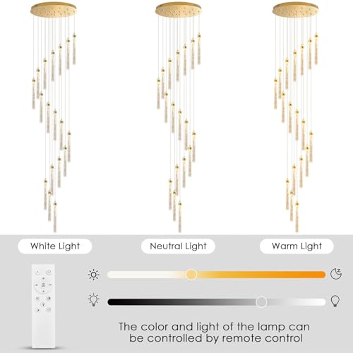 Lustre en verre d'exception pour plafonds hauts de villa
