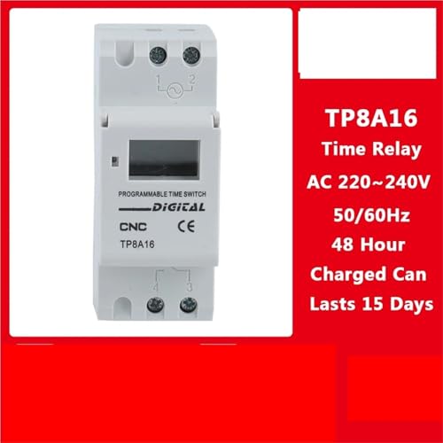 Relais programmable TP8A16 30A AC 220V interrupteur horaire rail DIN - 3