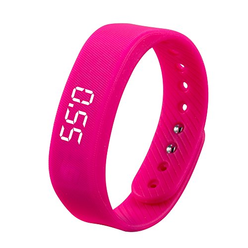 iGANK Smart Wristband, T5 Sports Fitness Bracelet, No Need to Install app (Pink)